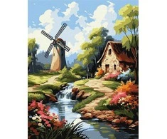 Norimpex Tapyba pagal skaičius - Namas prie malūno 40x50cm