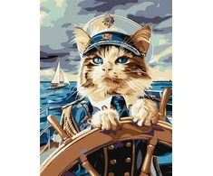 Norimpex Piešimas pagal skaičius - Admiral cat 30x40cm