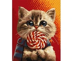 Art Active Candy Dailininko rinkinys su skaičiais Katė su saldainiais KHO6594 40x50 AP0036
