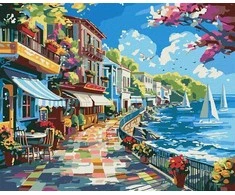 Norimpex Tapyba pagal skaičius - Miestas prie vandenyno 40x50cm