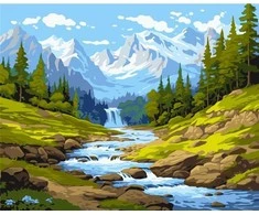 Norimpex Tapyba pagal skaičius - Upelis kalnuose 40x50cm