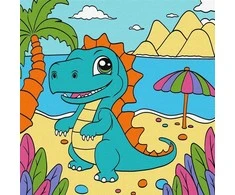 Norimpex Paveikslas skaičiais - Juokingas dinozauras 25x25cm