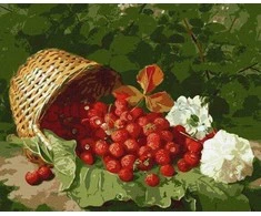 Norimpex Paveikslas skaičiais - Krepšelis su braškėmis 40x50cm