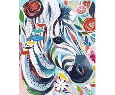 Norimpex Paveikslas skaičiais - Spalvingas zebras 40x50cm