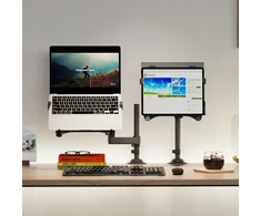 North Bayou H100-FP Ergonomiškas stalinis laikiklis nešiojamajam kompiuteriui / monitoriui 3D reguliavimas