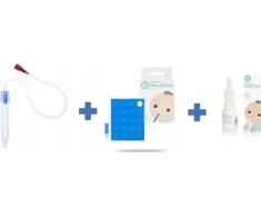 „NoseFrida 8289“ 3 viename rinkinys: aspiratorius + druskos tirpalo purškalas + 10 higieninių filtrų