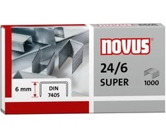 Novus 040-0026, Sąsagėlių pakuotė, 6 mm, Tvirtinimas, 1000 sąsagėlių, Plienas, Nerūdijantis plienas