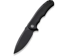 CIVIVI Praxis peilis su 9Cr18MoV geležte ir Micarta All Juodas rankena, modelis C803G