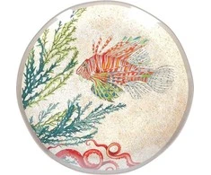 ROSE&amp;TULIPANI SEA LIFE 2 melamino salotų lėkščių rinkinys 21 cm