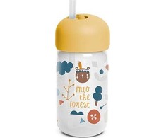 Suavinex Forest neišsiliejantis buteliukas su tūbele, 340 ml, geltonas