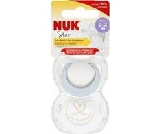NUK 175283 čiulptukas 0-2m Mėlynas STAR 2vnt.