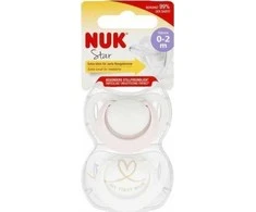 NUK 401933 STAR SILICONE TEAT 0-2 2PCS 541386, 175282