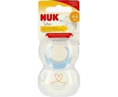 NUK 440277 STAR SILICONE TEAT 0-6 2PCS 537208, 730713