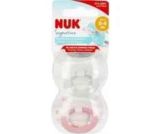 Silikoniniai čiulptukai Nuk Signature, 0-6 mėn, 2 vnt.
