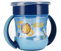NUK NUK Magic Cup neišsiliejantis puodelis su rankenėlėmis 160ml 6m+ mėlynai šviečia tamsoje