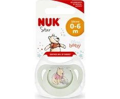 NUK 730905 Silikoninis čiulptukas 0-6 mėnesių STAR Mikė 1vnt.