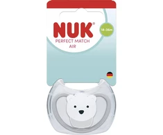 NUK Perfect Match Air POLAR BEAR čiulptukas 18+ mėn., 1 vnt. dėžutėje