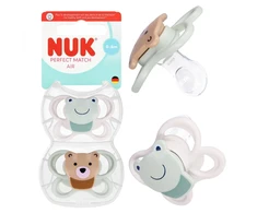 Nuk Čiulptukas "perfect Match Air" 2 vnt. 0-6 mėn. Miš/varlė