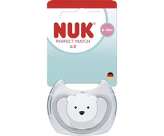 NUK Perfect Match Air POLAR BEAR čiulptukas, dydis 6-18 mėn., 1 vnt. dėžutėje
