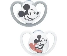 NUK 176286 čiulptukas 6-18 raminantis silikonas SPACE MICKEY MOUSE 2vnt
