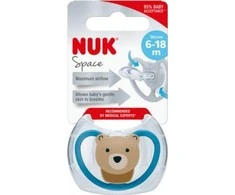 NUK 736385 čiulptukas 6-18m SPACE silikonas 1vnt