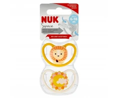 NUK Žinduko čiulptukas USP 2 vnt. 6-18 mėn. silikoninis SPA R/N 10736366 6