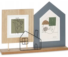 Nuotraukų rėmelis Gift Decor rėmas Namo rėmas 2 nuotraukoms, stovimas, metalinis ir MDF