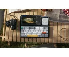 Klaviatūra Nuphy - Air75 V2 Belaidė mechaninė klaviatūra - Belaidė Klaviatūra Mechaniczna Slim Lunar Gray Cowberry