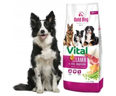 NutraGold GDD GOLD DOG Premium Vital su ėriena ir ryžiais – sausas Maistas šunims – 12kg