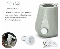 Nuvita „Home&amp;Auto“ buteliukų šildytuvas, komplekte automobilio adapteris, šalavijų žalios spalvos