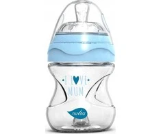Nuvita Nuvita, Anti-colic mėlynas stiklinis buteliukas, 140ml