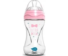 Nuvita , Buteliukas szklana antykolkowa rožinė, 240ml