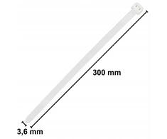 GTV Nailoninės kabelių juostelės 3,6 x 300 mm, 100 vnt., Baltas