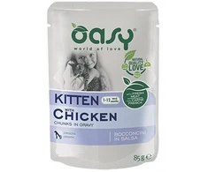 Maisto produktai - Oasy Chunks in Gravy Kitten with vištiena 85g