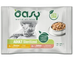 Maisto produktai - Oasy Chunks in Gravy šlapias kačių maistas 4x85g
