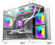 „DarkFlash B275 PRO“ kompiuterio korpusas (baltas) + 6 ventiliatoriai
