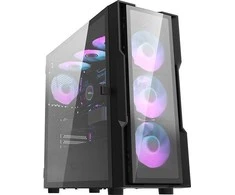 Darkflash DK431 stiklinis kompiuterio korpusas + 4 ventiliatoriai - juodas