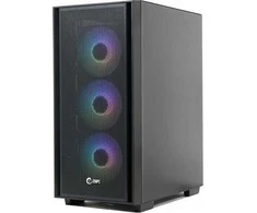 ZENPC Flow TG Juodas 4x Fander P12 PWM ARGB PST kompiuterio dėklas