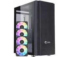 ZENPC Z5 tinklelio juodas kompiuterio korpusas 4x Fander P12 PWM PST ARGB 120mm