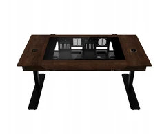 Lian Li DK07 Wood rašomojo stalo ruda-juoda 148 cm x 87.7 cm