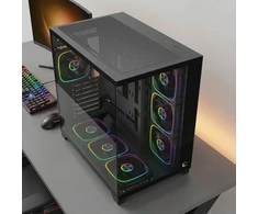 Rampage Obudowa PC ze szkłem hartowanym SEALITE 7x wentylator ARGB PWM Juoda