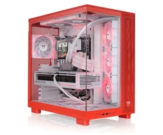 „Thermaltake View 380 XL TG ARGB“, bokšto tipo korpusas – raudonas, grūdintas stiklas x 2