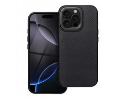 OEM dėklas, skirtas iPhone 15 PRO MAX, Carbon Elite Mag Cover, suderinamas su MagSafe juodas