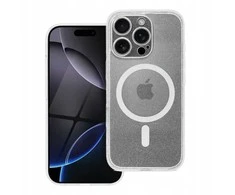 Dėklas Oem Case for iPhone 15 PRO MAX Clear Mag Cover (STR / CAMERA PROTECTION) compatible with MagSafe transparent glitter