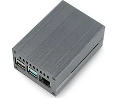 Oem Aliumininis dėklas, skirtas Raspberry Pi 4B su ventiliatoriumi - pilkas