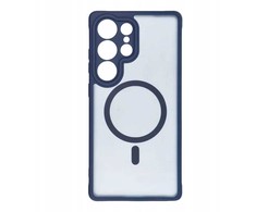 Oem FULL MATTE MAG COVER dėklas suderinamas su MagSafe skirtas Samsung Galaxy S25 mėlynos spalvos