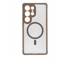 Oem FULL MATTE MAG COVER dėklas suderinamas su MagSafe skirtas Samsung Galaxy S25 Plus rudos spalvos