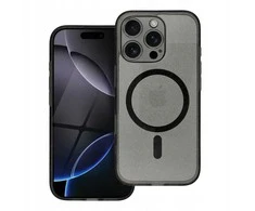 Oem Originalus „iPhone 16“ skaidrus „Mag“ dėklas – blizgučiai (STR / APSAUGA NUO FOTOAPAROS), suderinamas su „MagSafe“ su juodu blizgučiais.