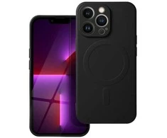 Oem silikoninis dėklas, skirtas „iPhone 16e“, suderinamas su „MagSafe“ (fotoaparato apsauga), juodas