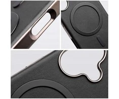 Oem GENTLEMAN MAG COVER dėklas suderinamas su MagSafe skirtas Apple iPhone 14 Pro juodos spalvos